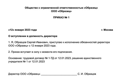 Возможно ли возложение обязанности учредителя на должность директора ООО?