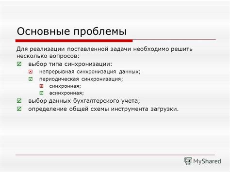 Выбор нужного типа синхронизации