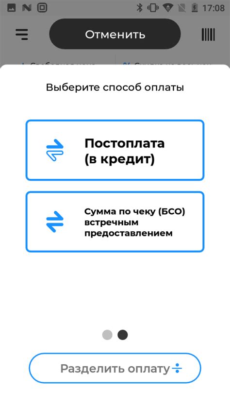 Выбор способа оплаты и совершение покупки