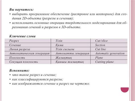 Выбор способа разрезов