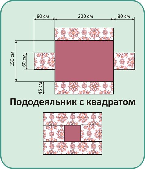 Выкройка деталей пододеяльника