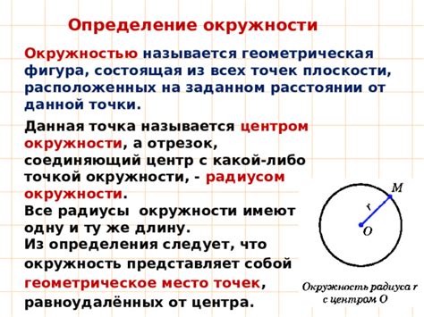 Геометрическое определение точки на окружности