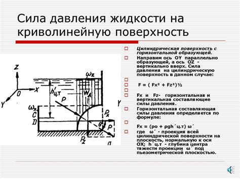 Зависимость гидростатического давления от глубины