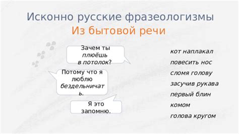 Зачем сохранять фразеологизмы?