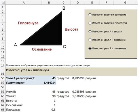 Известные катеты. Формула для определения гипотенузы