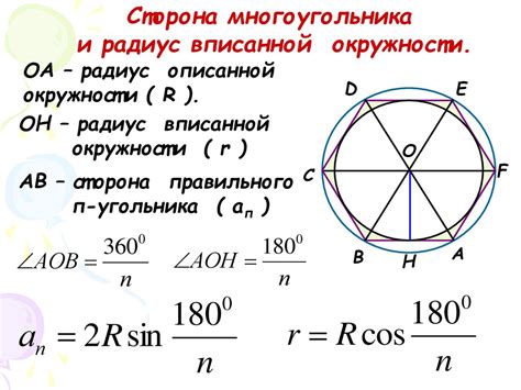 Известный радиус вписанной окружности