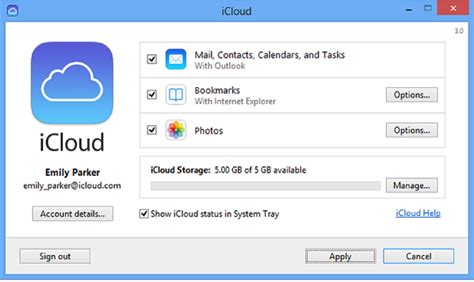 Изменение настроек iCloud