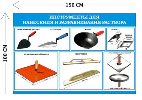 Инструменты и материалы для нанесения цветного раствора