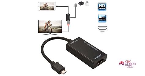 Использование HDMI-кабеля для подключения Кинопоиска к телевизору через телефон