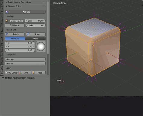 Как включить безупречные нормали в Blender 3.3