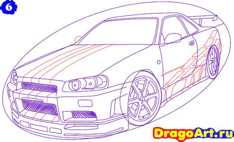 Как нарисовать Nissan Skyline