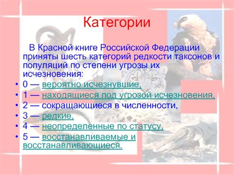 Категории ирбиса в красной книге