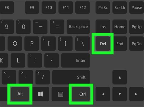Комбинация клавиш "Ctrl + Alt + Del"