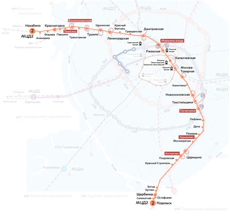 Маршруты и станции МЦД
