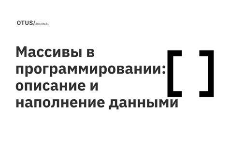 Массивы в программировании: основные понятия и возможности