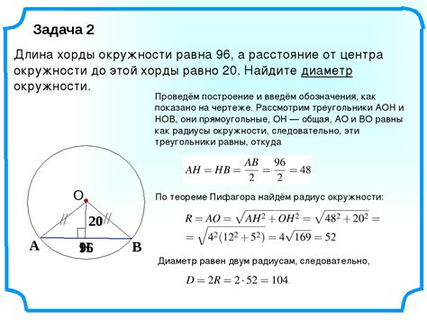 Методы нахождения хорды окружности без угла