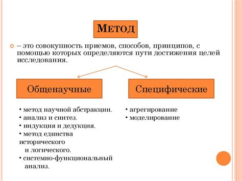 Методы проведения анализа