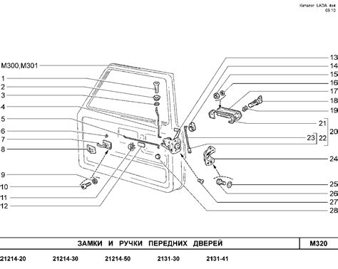 Механизм работы замка двери ВАЗ 21214