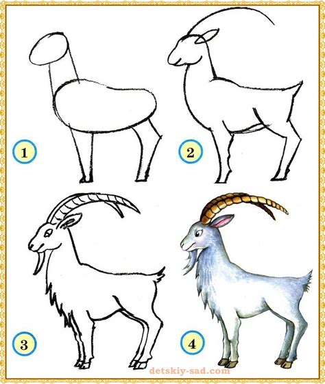 Начало рисования козла