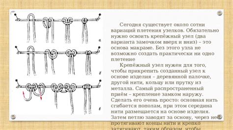 Организация узелков и нитей для создания платка макраме