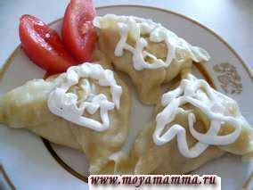 Оригинальные манты с курицей и грибами