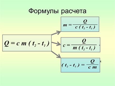 Основные методы расчета массы через теплоемкость