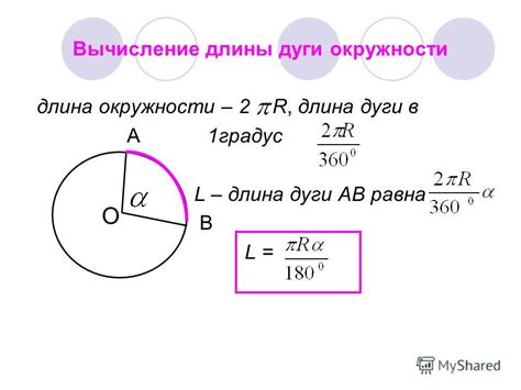 Основные формулы для расчета длины дуги