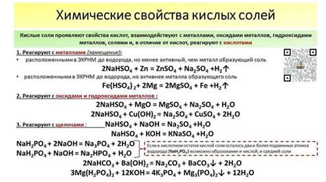 Особенности взаимодействия и химические процессы