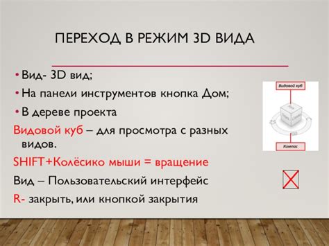 Переход в режим 3D просмотра