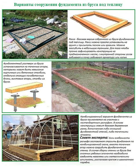 Подготовка фундамента и основы теплицы