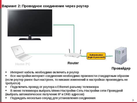 Подключение телевизора к раздаваемому интернету