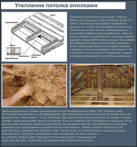 Порядок утепления потолка опилками