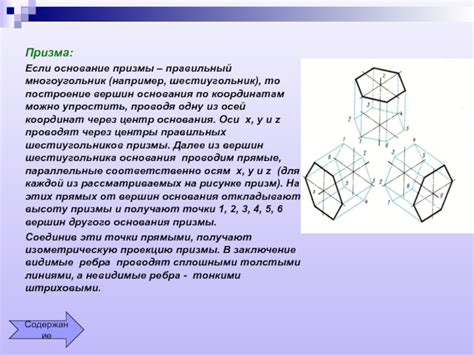 Построение вершин призмы