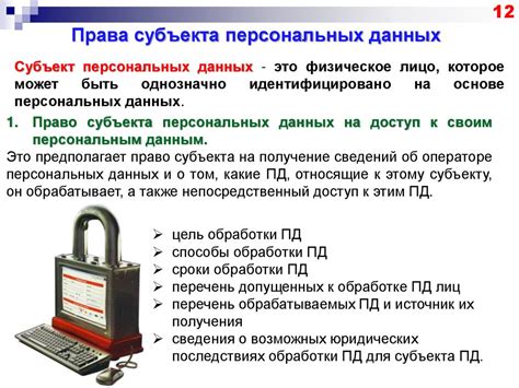 Права субъекта персональных данных