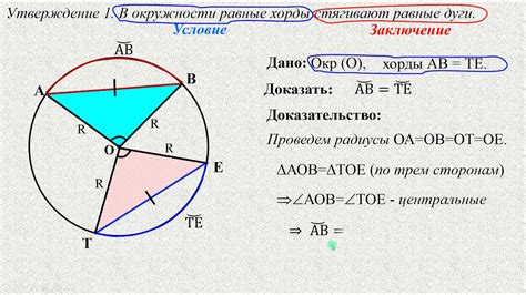 Применение найденной хорды окружности без угла