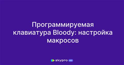 Примеры использования макросов на клавиатуре Bloody