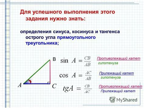 Примеры использования синуса и косинуса