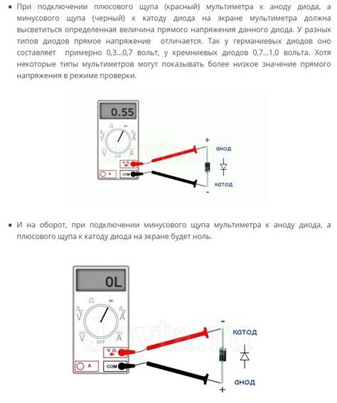 Проверка диода с помощью мультиметра