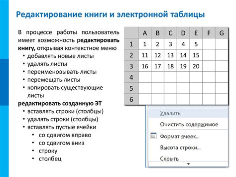 Редактирование и форматирование содержимого книги