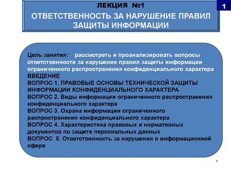 Санкции и ответственность за нарушение правил