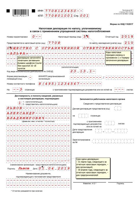 Сведения о декларации ИП