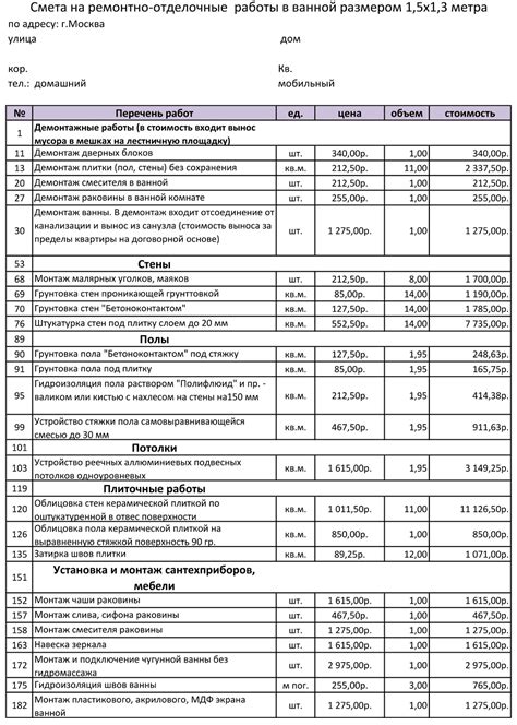 Список материалов для работы