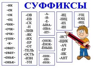 Суффиксы с образованием слов с предлогами