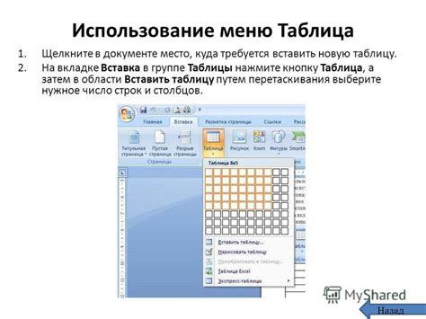 Третий способ: Использование меню "Оформление таблицы"