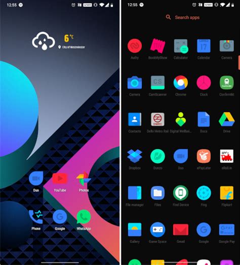 Установка и использование тем в Nova Launcher