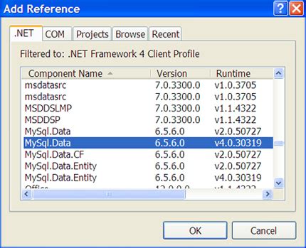 Установка MySQL Connector/NET