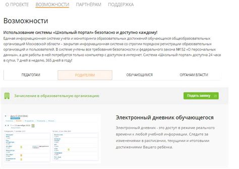 Функциональные возможности школьного портала