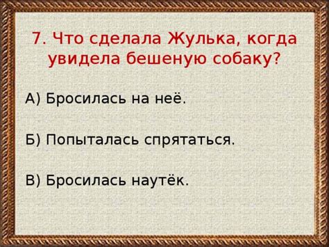 Что сделала Жулька, когда встретила бешеную собаку