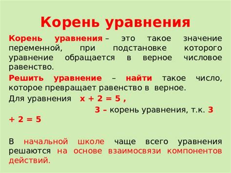 Что такое корень уравнения?