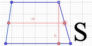 Шаги для расчета площади трапеции через среднюю линию и высоту